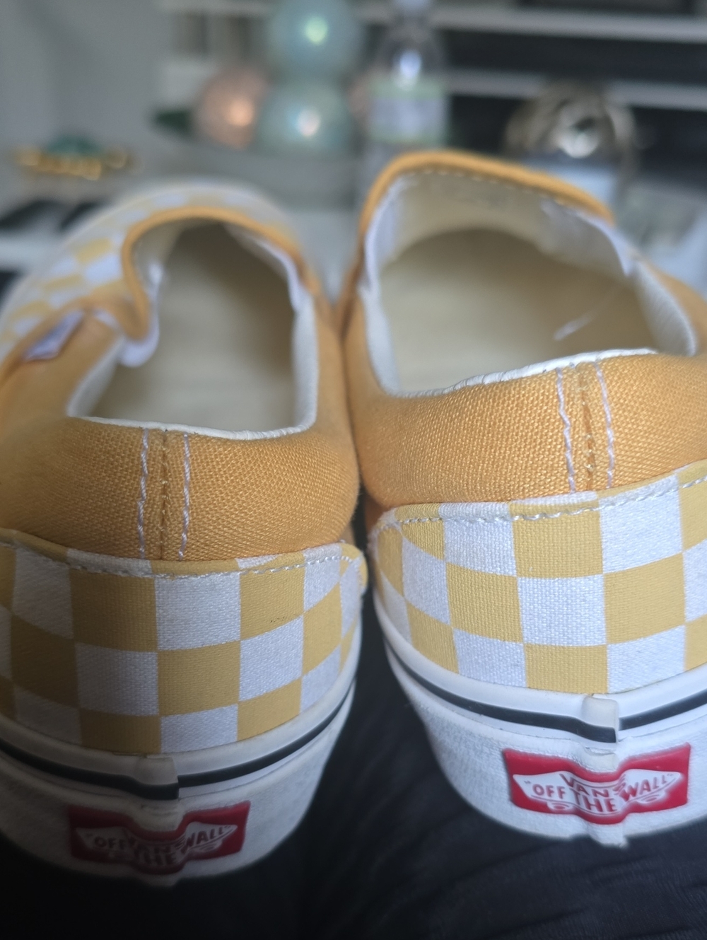 Vans Yellow and White Checkerboard Slip-On Sneakers - Picture 15 of 16